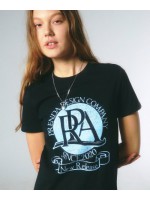 韓國PRENDA - ROUND LOGO CREWNECK TEE BLACK